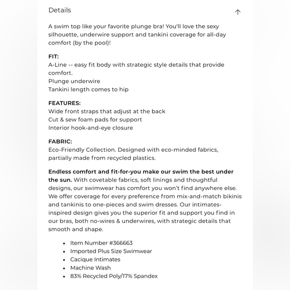 Lane Bryant Swim Top, Knot-Front Tankini - Picture 5 of 5